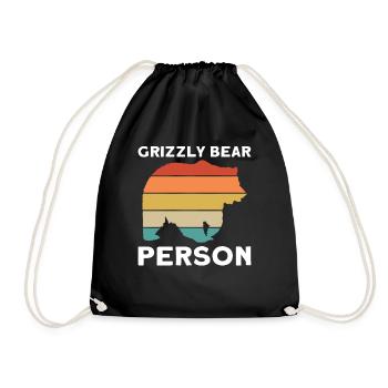 Grizzly Bear Person Brown Bear - Drawstring Bag - black - Front