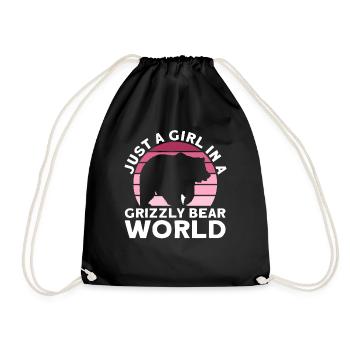 Grizzly Bear Fille Enfants Ours Brun - Sac de sport léger - noir - Devant