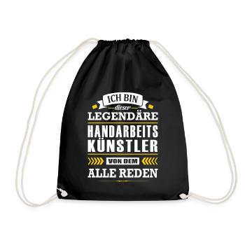 Dieser Legendäre Handarbeitskünstler Handarbeit - Turnbeutel - Schwarz - Vorne