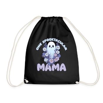 Halloween groovy Mama Geist Hippie Blumen Vintage - Turnbeutel - Schwarz - Vorne