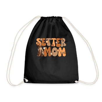 English Setter Groovy Setter Mom - Drawstring Bag - black - Front