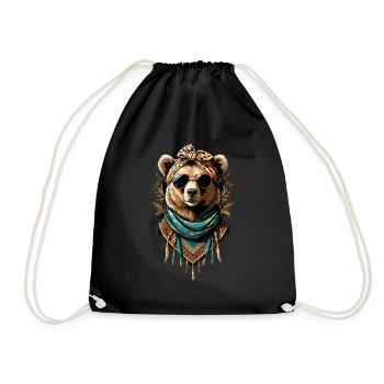 Drôle Maman Ours Mère Ours Ours Amoureux de l’Ours - Sac de sport léger - noir - Devant