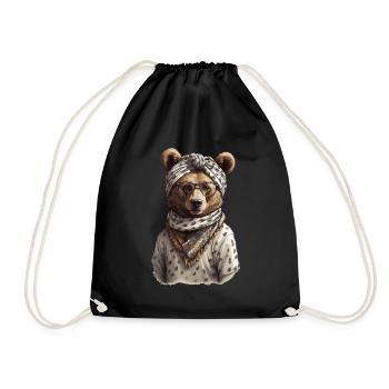 Funny Mama Bear Mother Bear Bear Lover - Drawstring Bag - black - Front