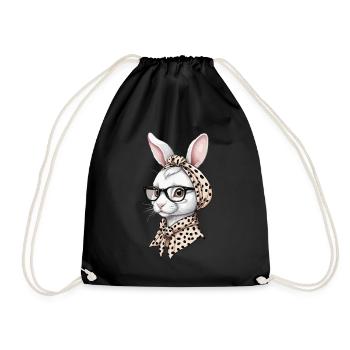 Mommy Bunny Cute Bunny Mom Cute Easter Bunny - Drawstring Bag - black - Front