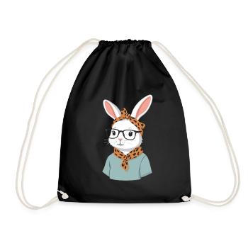 Mommy Bunny Cute Bunny Mom Cute Easter Bunny - Drawstring Bag - black - Front