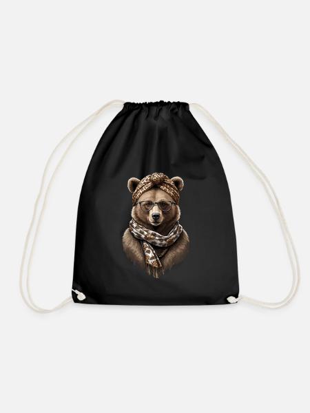 Drôle Maman Ours Mère Ours Ours Amoureux de l’Ours - Sac de sport léger - noir