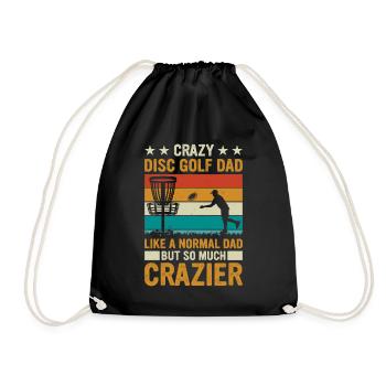 Crazy disc golf dad Disc Golf Player Daddy - Turnbeutel - Schwarz - Vorne