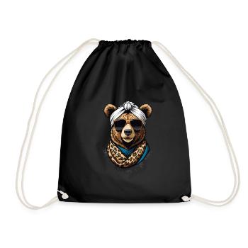 Funny Mama Bear Mother Bear Bear Lover - Drawstring Bag - black - Front