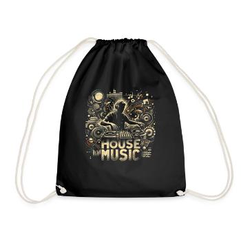 House Musik - Turnbeutel - Schwarz - Vorne