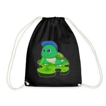 Tortoise Student Cap School - Drawstring Bag - black - Front