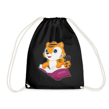 Tiger Buch - Turnbeutel - Schwarz - Vorne