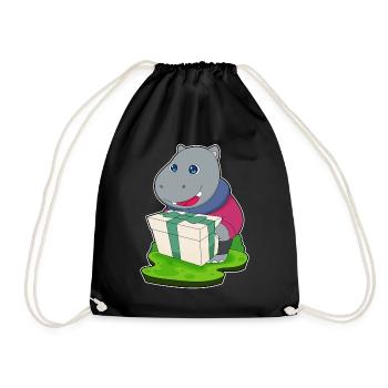Forfait de Noël hippopotame - Sac de sport léger - noir - Devant
