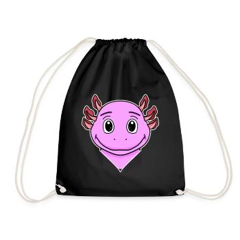Axolotl Motif Kids - Drawstring Bag - black - Front
