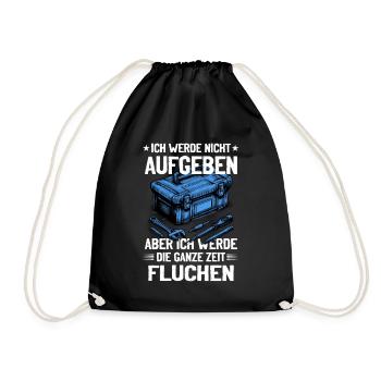 N’abandonnez jamais, jurez de manière créative ! - Sac de sport léger - noir - Devant