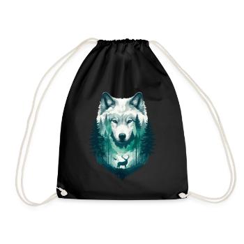 Loup Désert Animal Sauvage Forêt Nature Meute De Loups Cool - Sac de sport léger - noir - Devant