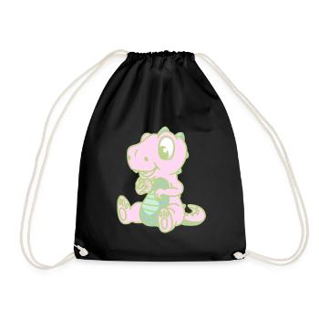 Enfant Dinoe Dinosaure Dragon Enfants Cookies - Sac de sport léger - noir - Devant
