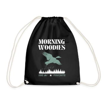 Duck Hunting Hunter Funny Saying - Drawstring Bag - black - Front