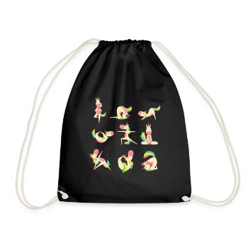 Licorne Yoga Poses Méditation Humour - Sac de sport léger - noir - Devant