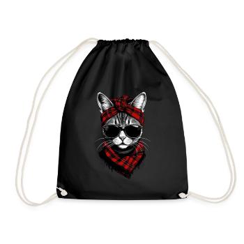 Cute Cat Mom Cat Lover Style - Drawstring Bag - black - Front