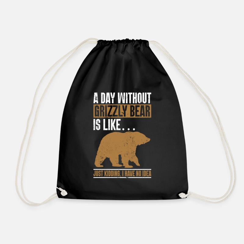 Grizzly Bear Brown Bear Bear - Drawstring Bag - black