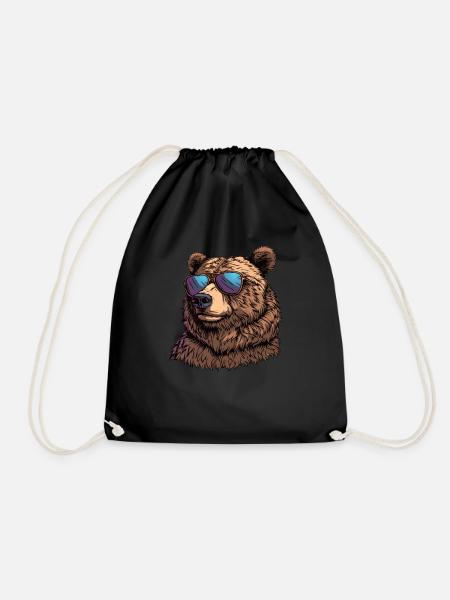 Cooler Grizzlybär Braunbär Bär - Turnbeutel - Schwarz