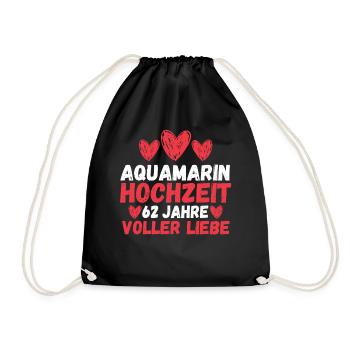 Ehe Aquarium Hochzeit 62 Jahre Verheiratet Hochzei - Turnbeutel - Schwarz - Vorne