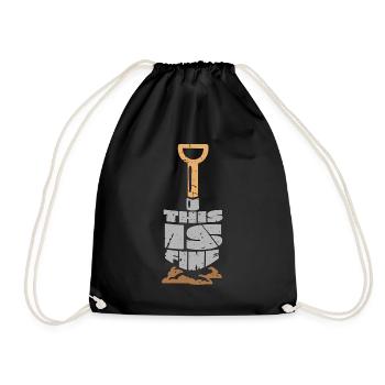 Gardener This Is Fine Horticulturist Plant Lover - Drawstring Bag - black - Front