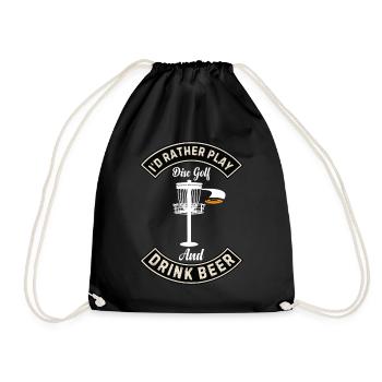 Je préfère jouer au disc golf et boire de la bière - Disc Go - Sac de sport léger - noir - Devant