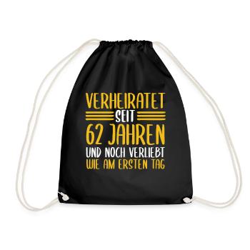 Ehe Aquarium Hochzeit 62 Jahre Verheiratet Hochzei - Turnbeutel - Schwarz - Vorne