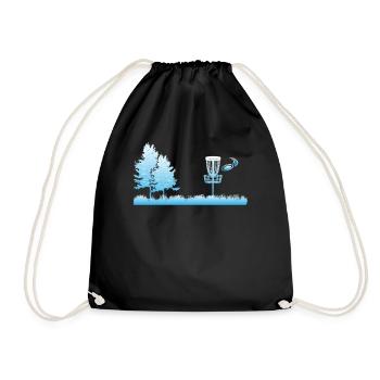 Discgolf Sport Flying Disc Golf Basket Disc Golfin - Drawstring Bag - black - Front
