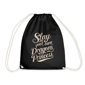 Tuez vos propres Dragons princesse Motif - Sac de sport léger - noir - Devant