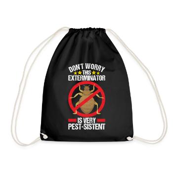 Pest Control Exterminator - Drawstring Bag - black - Front
