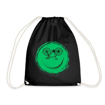 Bicycle Face - Drawstring Bag - black - Front