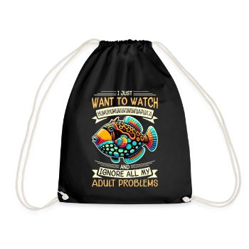 Hawaiian triggerfish Humuhumunukunukuapua'a - Drawstring Bag - black - Front