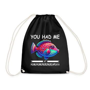 Hawaiian triggerfish Humuhumunukunukuapua'a - Drawstring Bag - black - Front