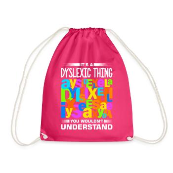 Dyslexie Legasthenie Legastheniker - Turnbeutel - Fuchsia - Vorne