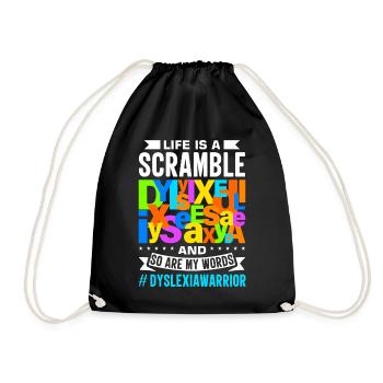 Dyslexia Dyslexia Dyslexia Dyslexic - Drawstring Bag - black - Front