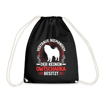 Ovcharka Own a Caucasian Ovcharka - Drawstring Bag - black - Front