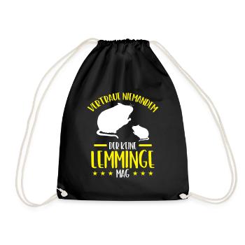 Lemming Don't Trust Vole Lemming - Drawstring Bag - black - Front