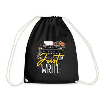 Writing Just Write Novelist Book Writer Publisher - Drawstring Bag - black - Front
