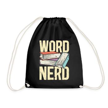 Reading Word Nerd Literature Reading Books Reader - Turnbeutel - Schwarz - Vorne