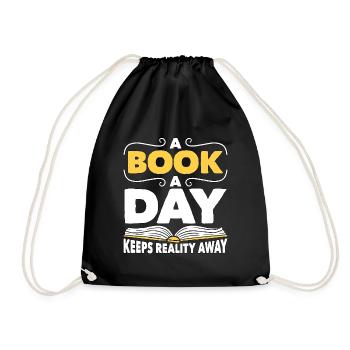La lecture d’un livre par jour éloigne la réalité Littérature - Sac de sport léger - noir - Devant