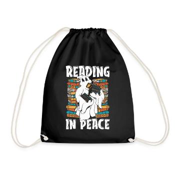 Reading In Peace Loves Reading Books Avid Reader - Turnbeutel - Schwarz - Vorne