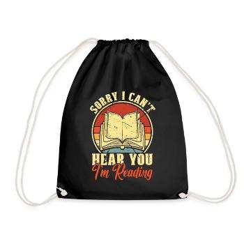 Lecture Désolé je ne t’entends pas je lis livresque - Sac de sport léger - noir - Devant