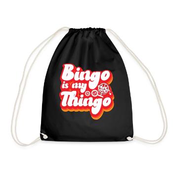 Bingo Player Pun Bingo Is My - Drawstring Bag - black - Front