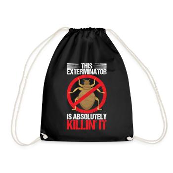 Pest Control Exterminator - Drawstring Bag - black - Front