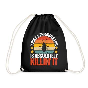 Pest Control Exterminator - Drawstring Bag - black - Front