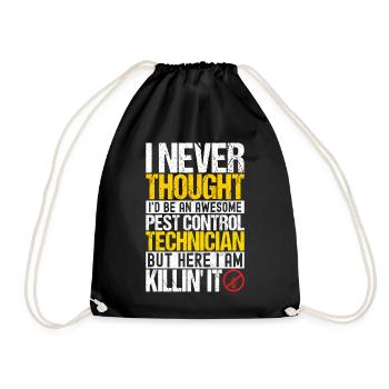 Pest Control Exterminator - Drawstring Bag - black - Front