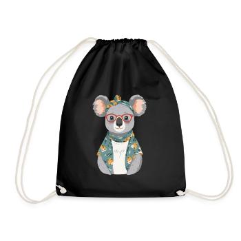 Funny Koala Mom Cute Mom Koala Bear - Drawstring Bag - black - Front