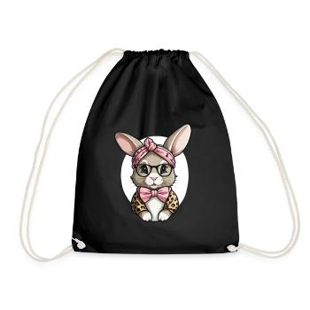 Mommy Bunny Cute Bunny Mom Cute Easter Bunny - Drawstring Bag - black - Front